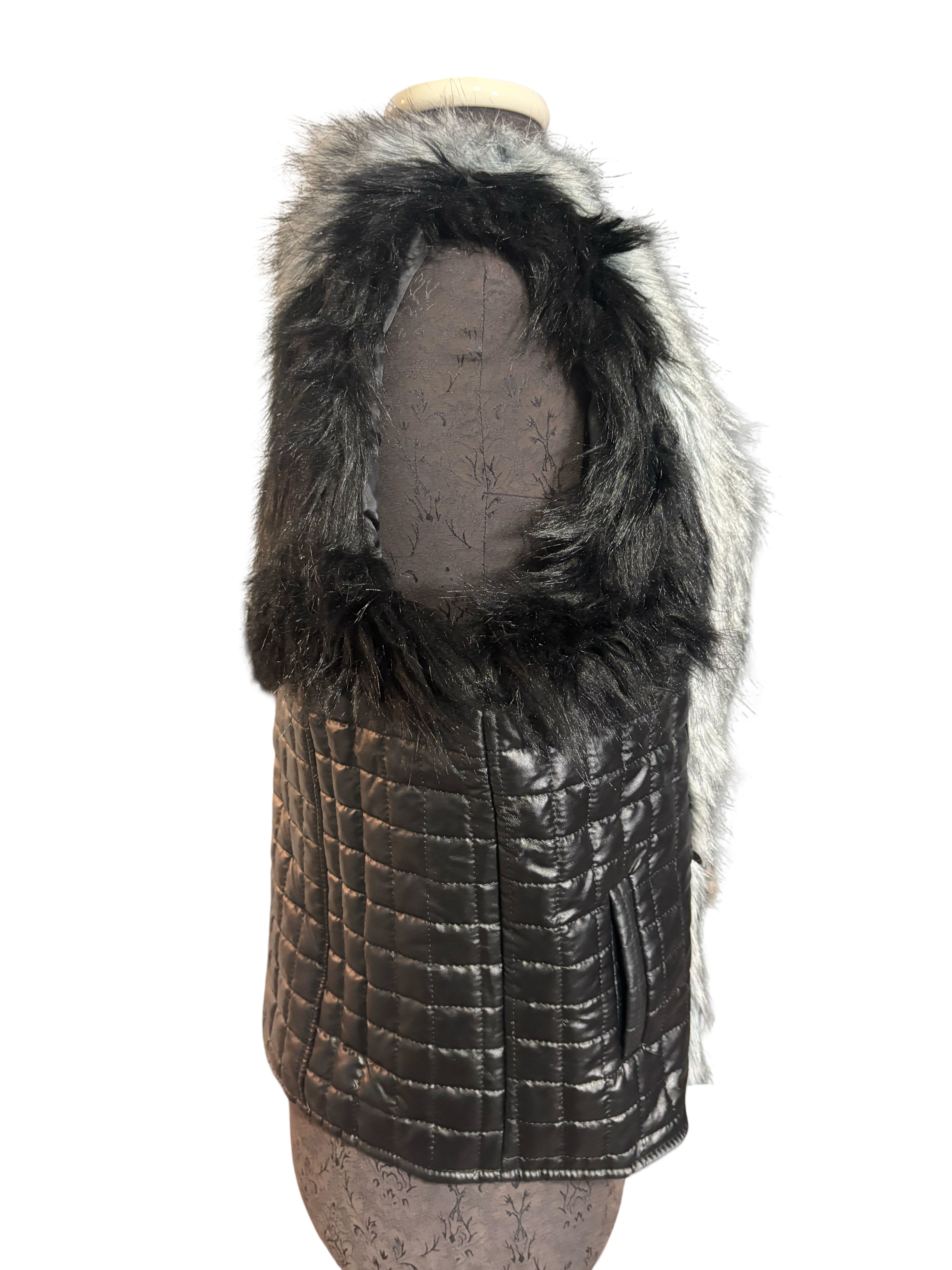 Jennifer Faux Fur Vest With Crisscross Closure