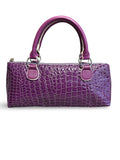 Croc Embossed Leather Shoulder Bag