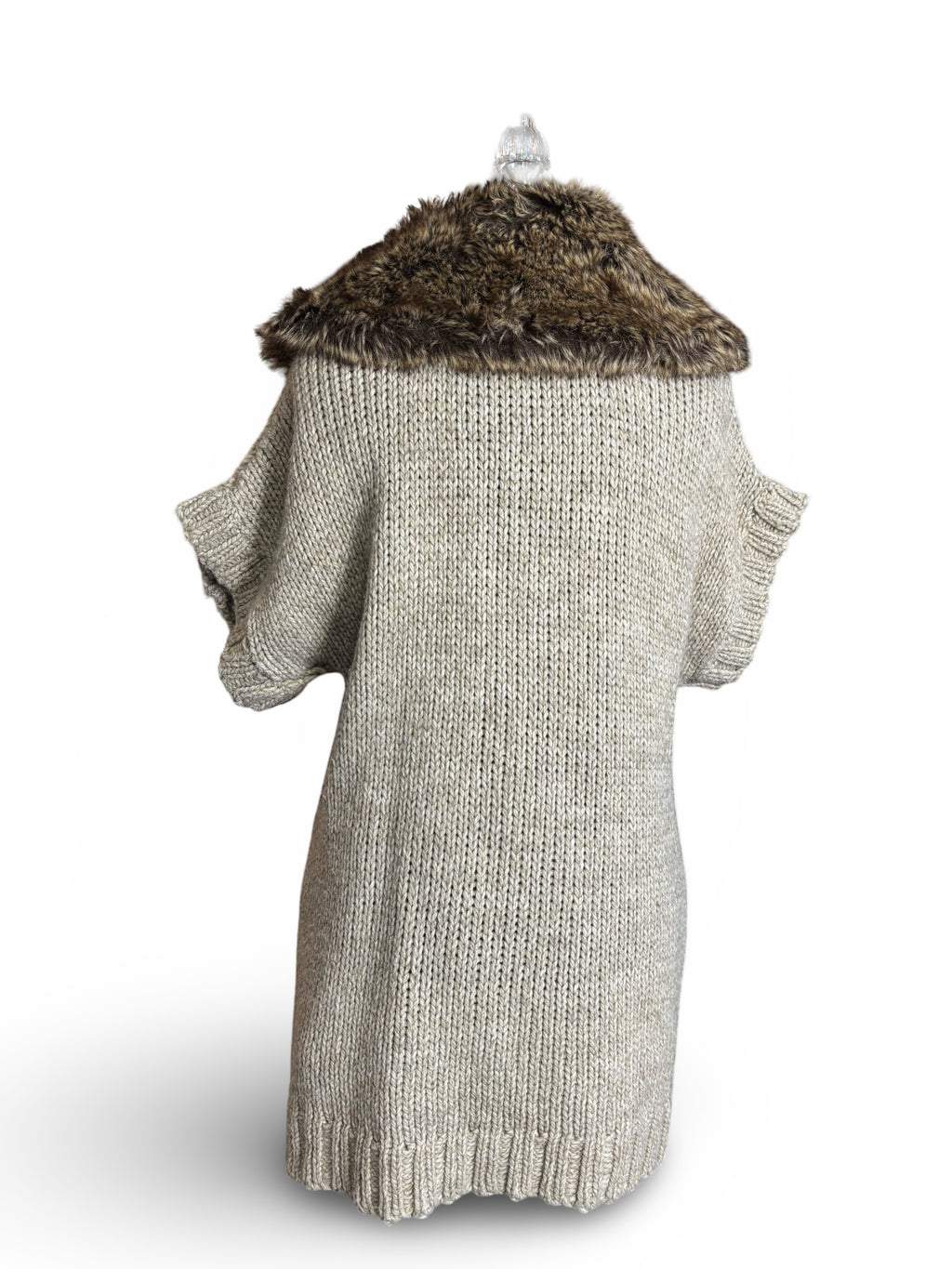 Apt.9 Faux Fur Collard Knit Cardigan