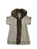 Apt.9 Faux Fur Collard Knit Cardigan