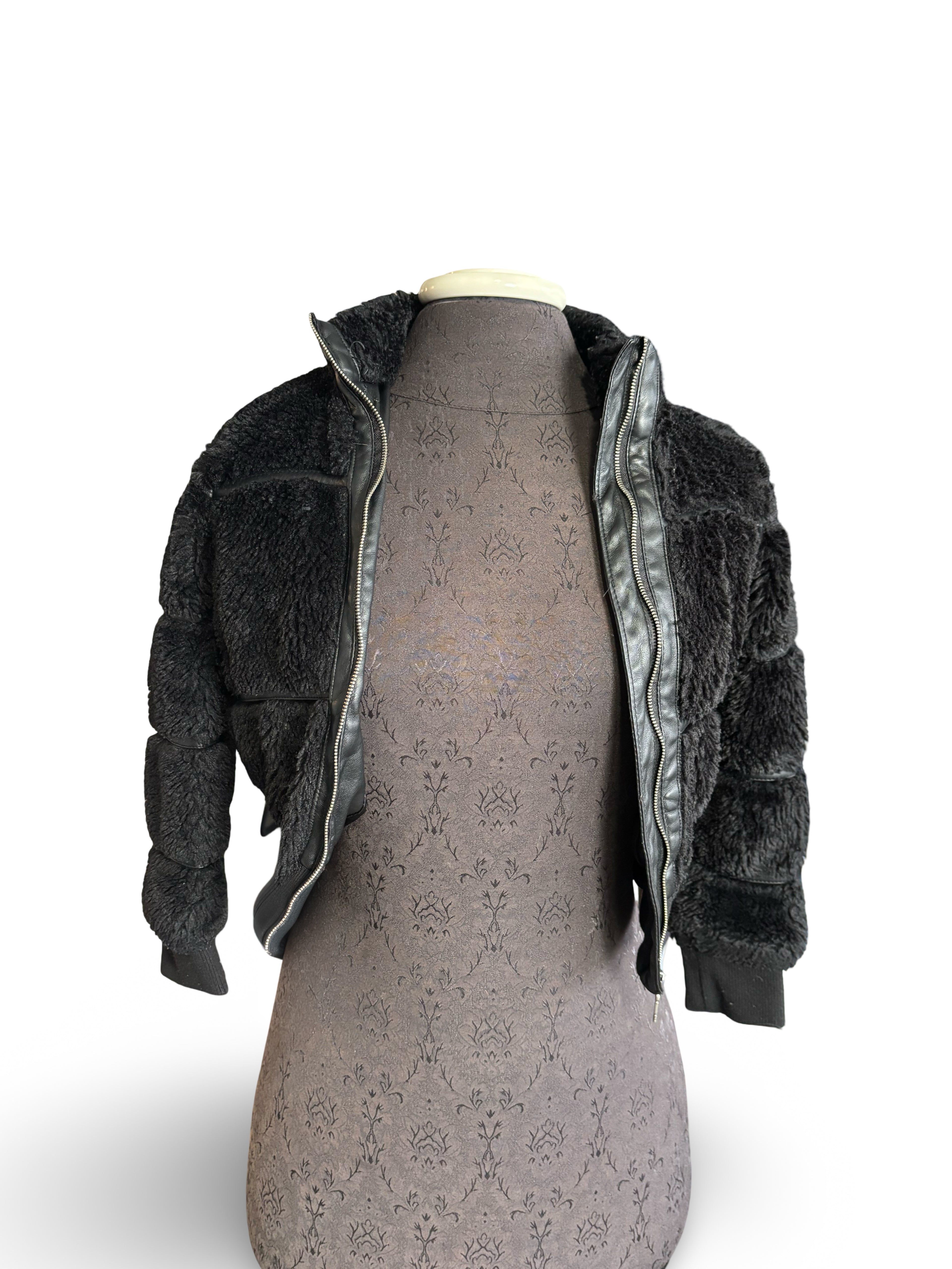 Kids Fur Bomber Zip Up Jacket