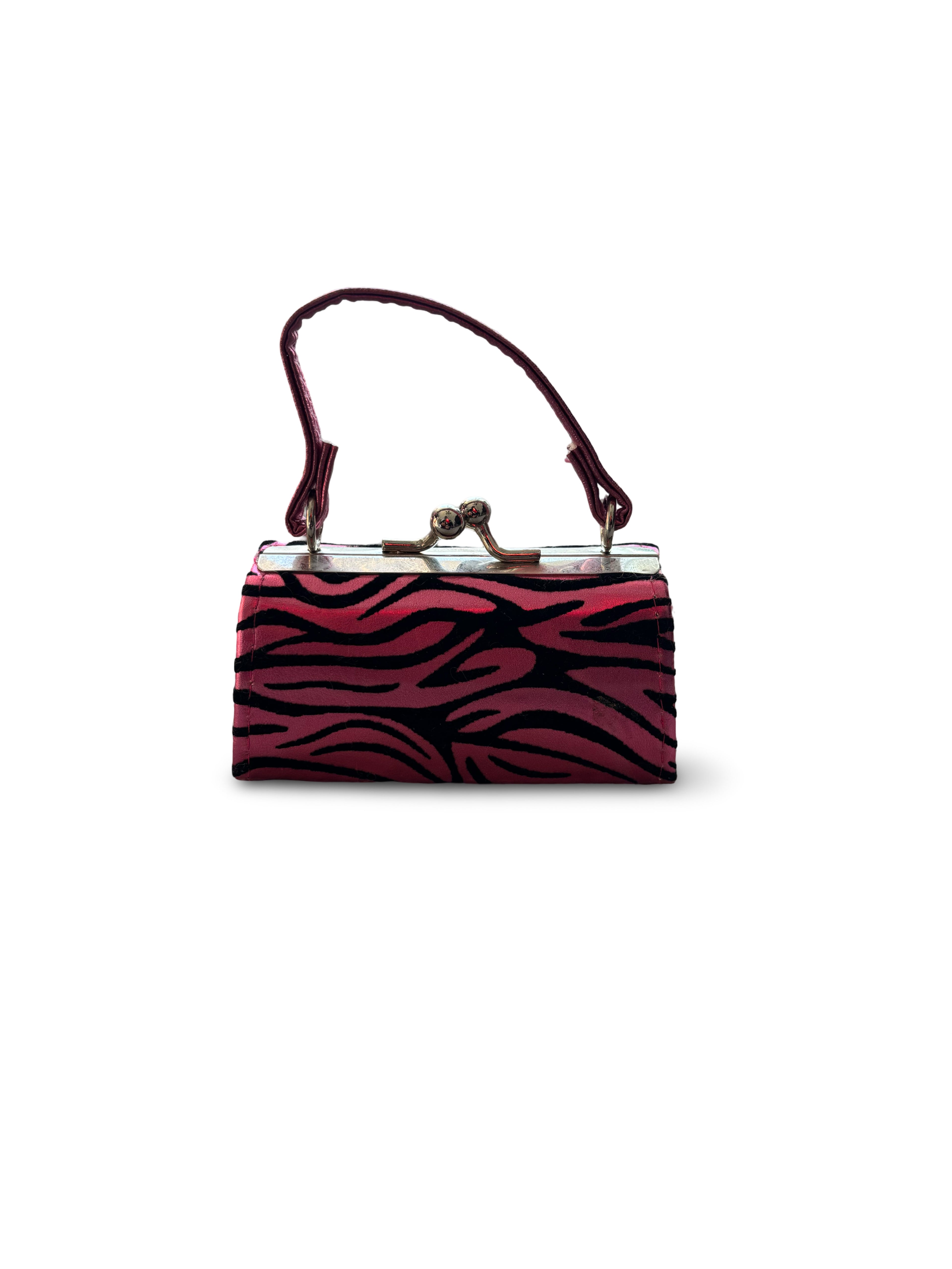 Velvet Pink Zebra Mini Bag