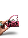 Velvet Pink Zebra Mini Bag