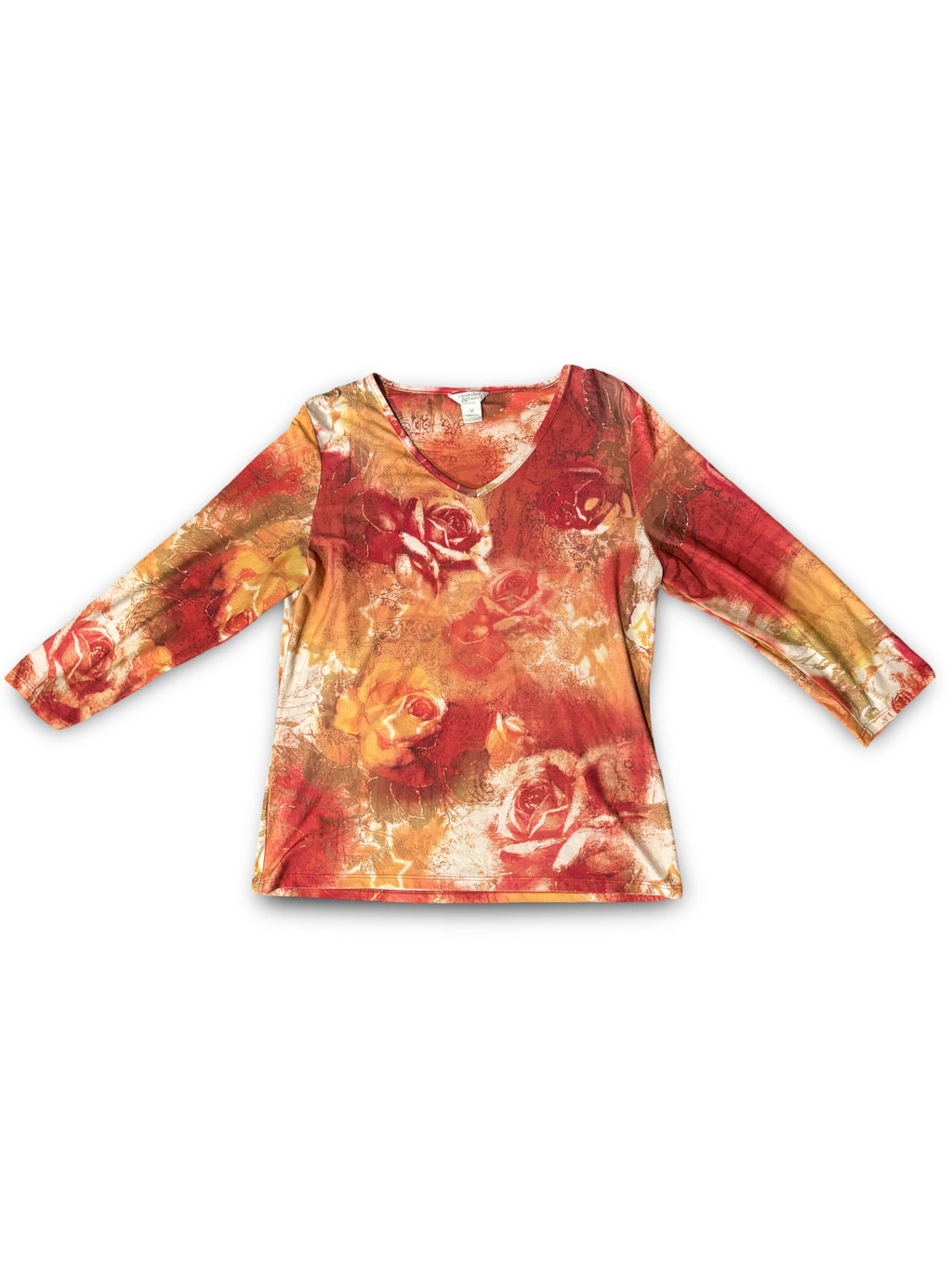 Christopher & Banks Rose Print Top