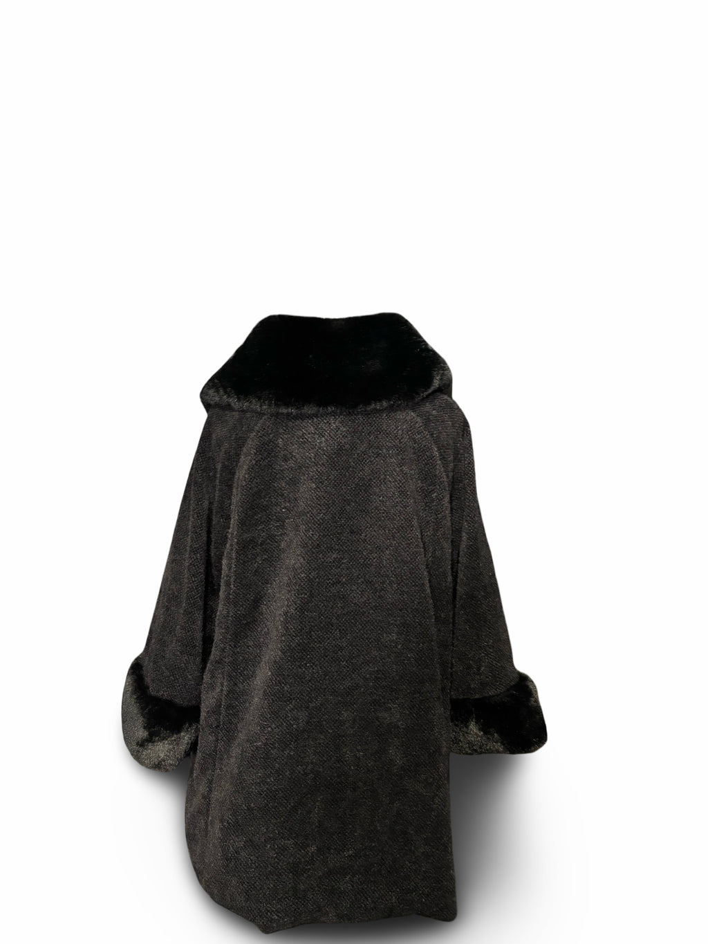Flow Coat With Faux Fur Collar/Sleeve Cuff