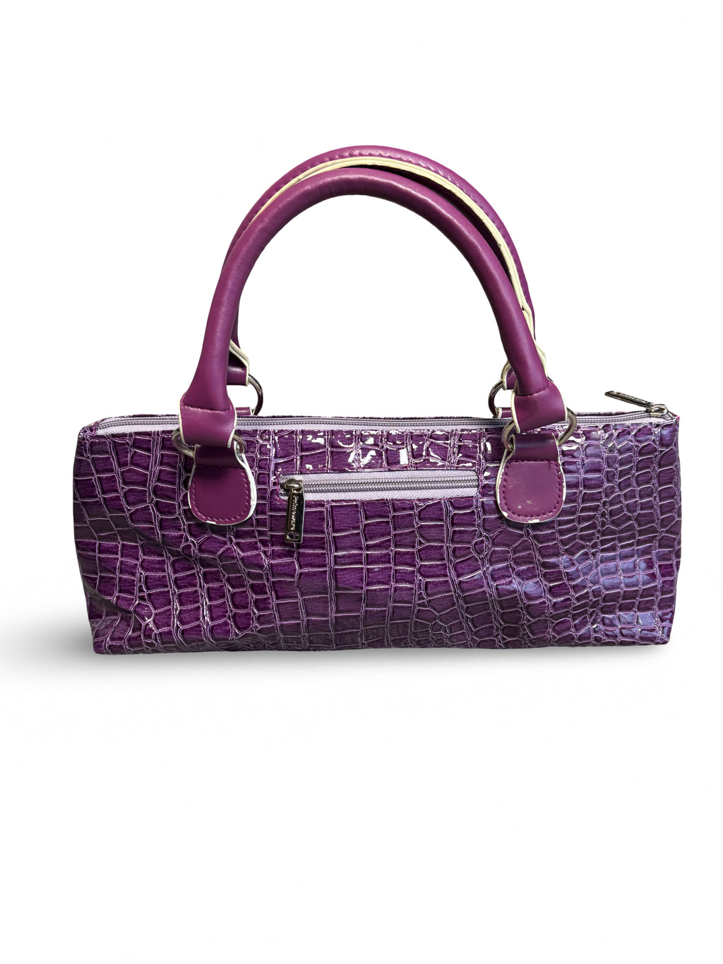 Croc Embossed Leather Shoulder Bag
