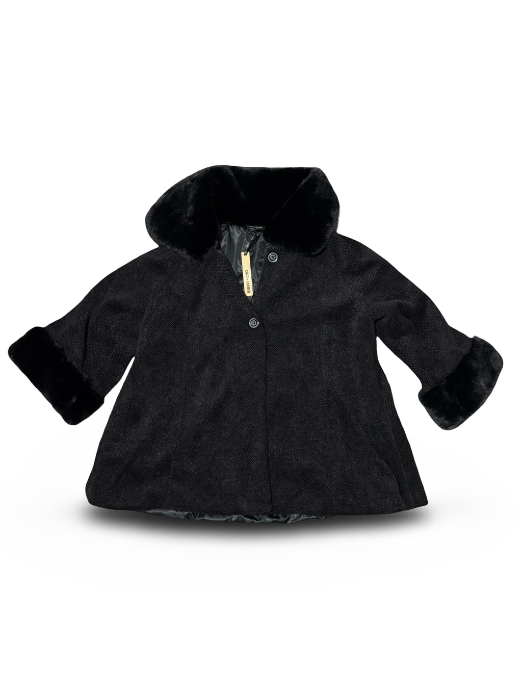 Flow Coat With Faux Fur Collar/Sleeve Cuff