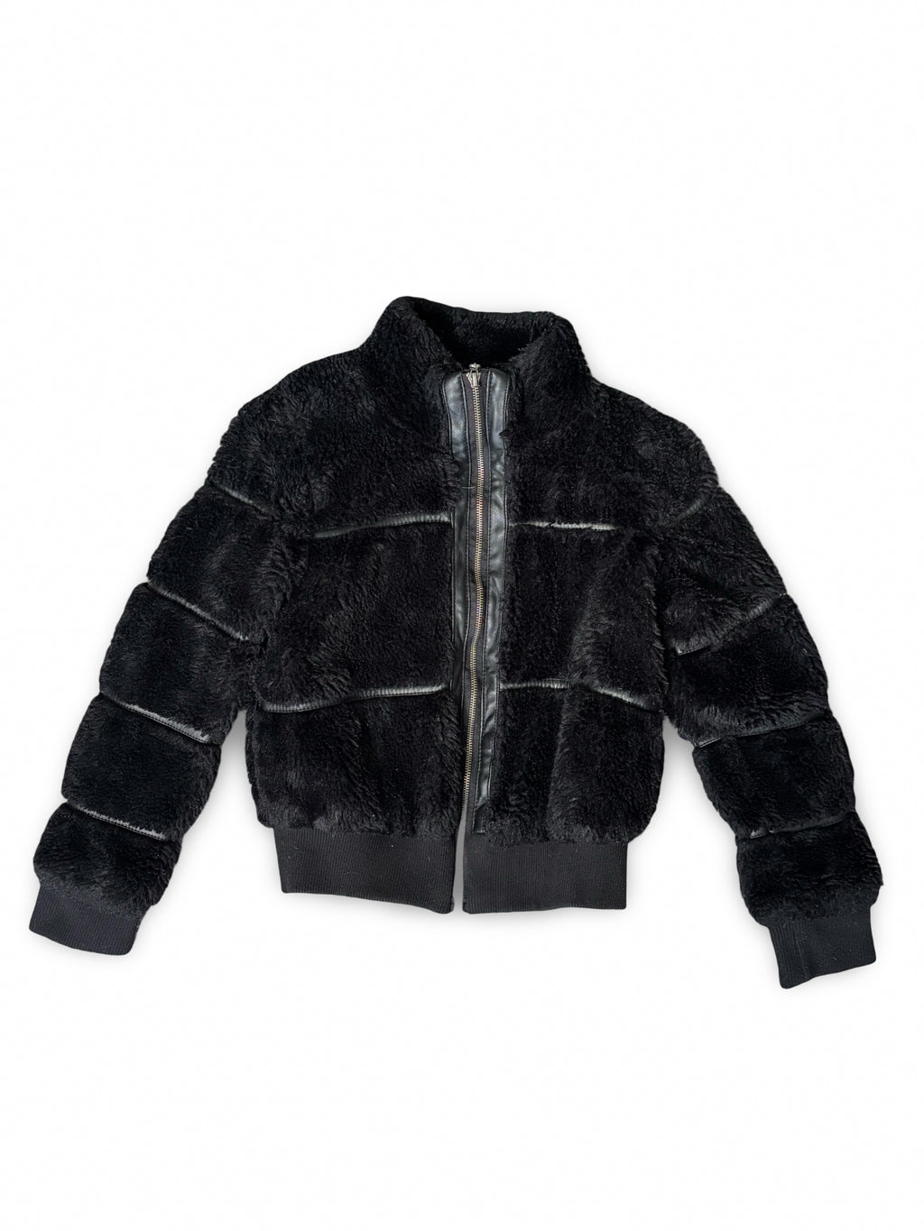 Kids Fur Bomber Zip Up Jacket