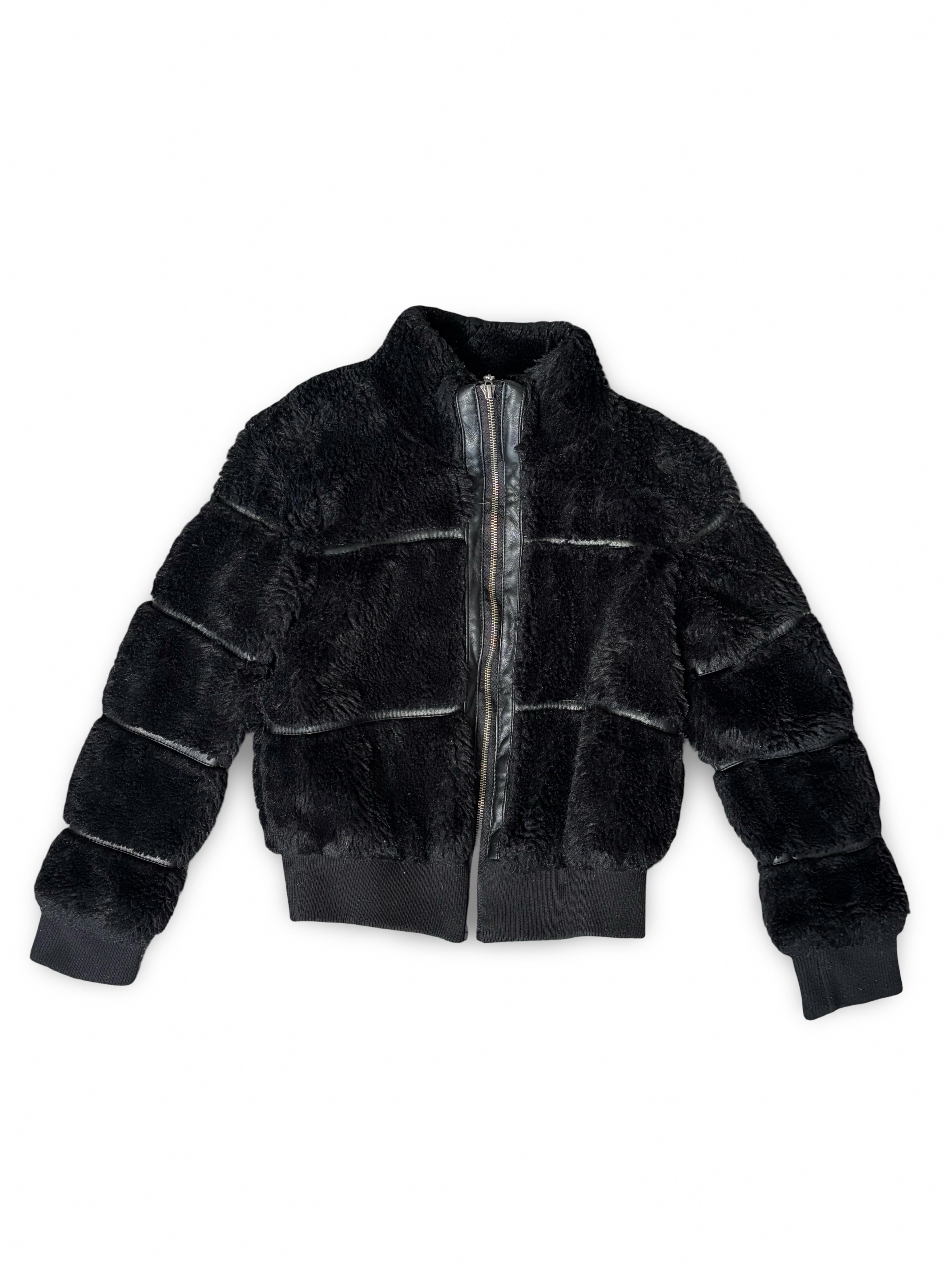 Kids Fur Bomber Zip Up Jacket
