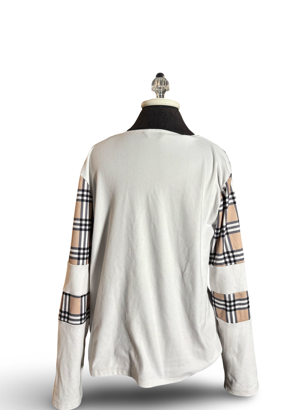 Chicme Long Sleeve Plaid Sweater