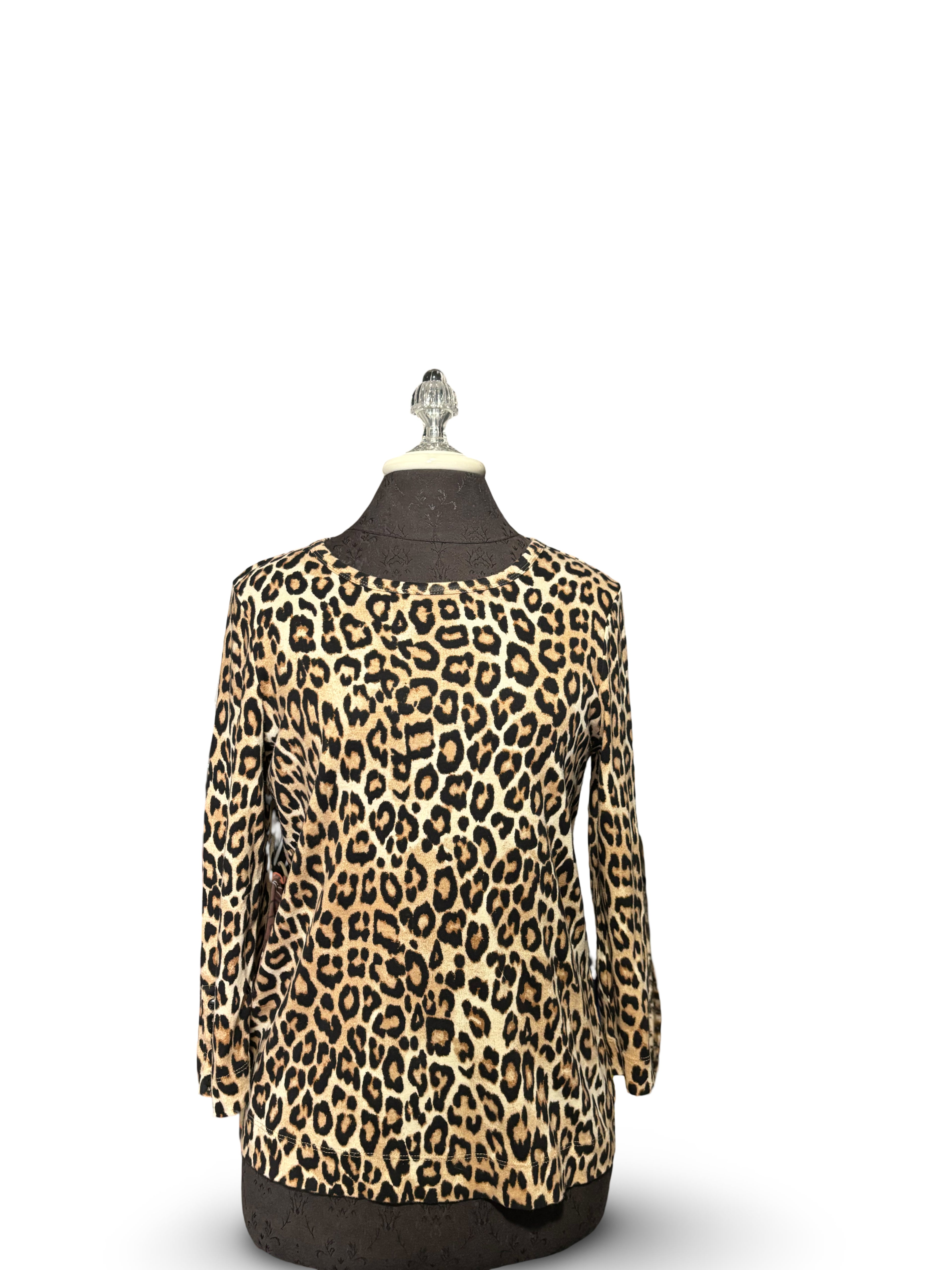 Chicos Longsleeve Leopard Print Top