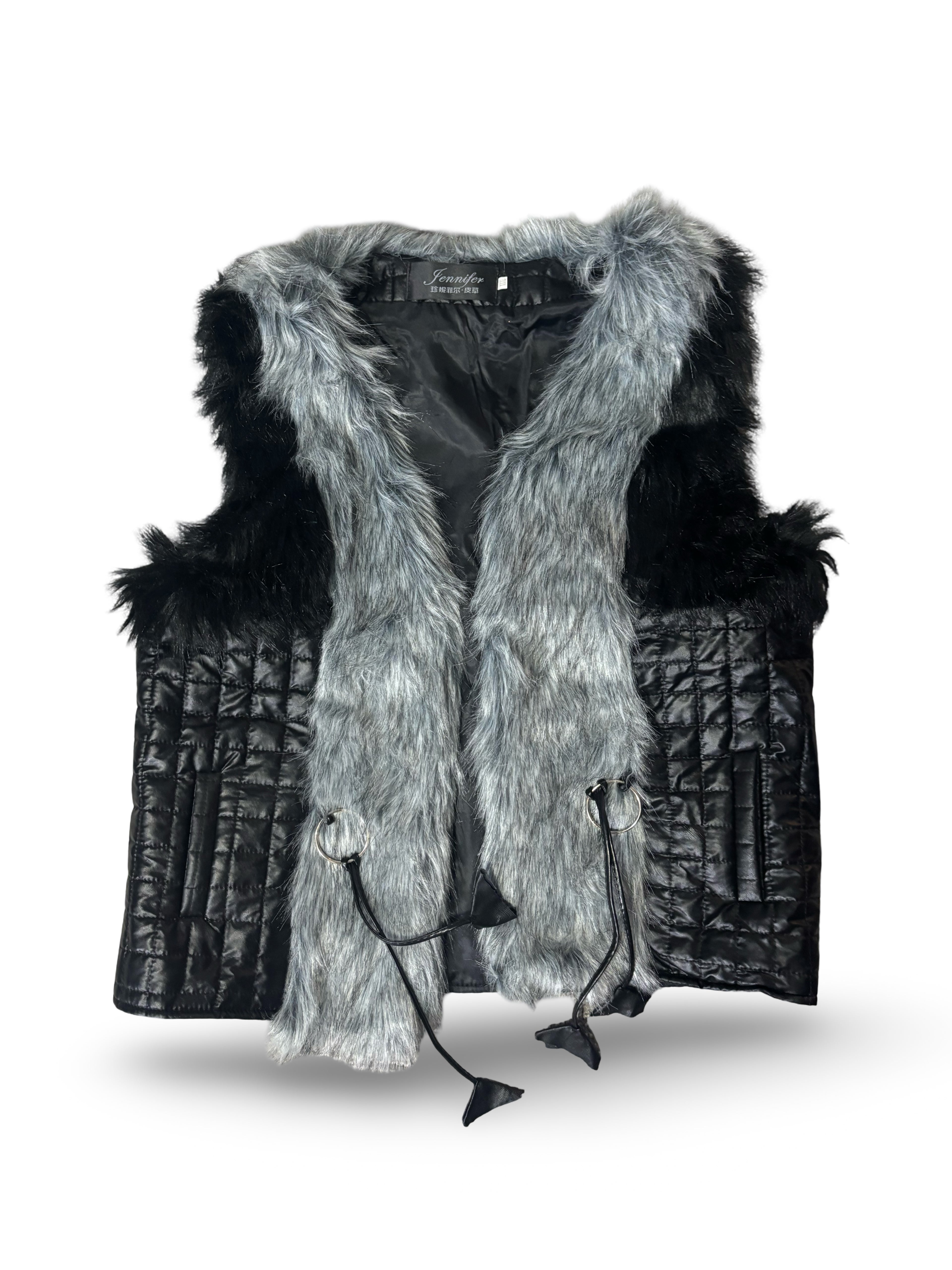 Jennifer Faux Fur Vest With Crisscross Closure