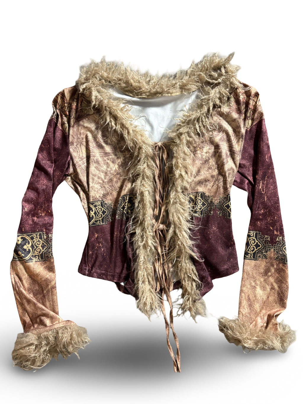 SHEIN Fur Trimmed Top