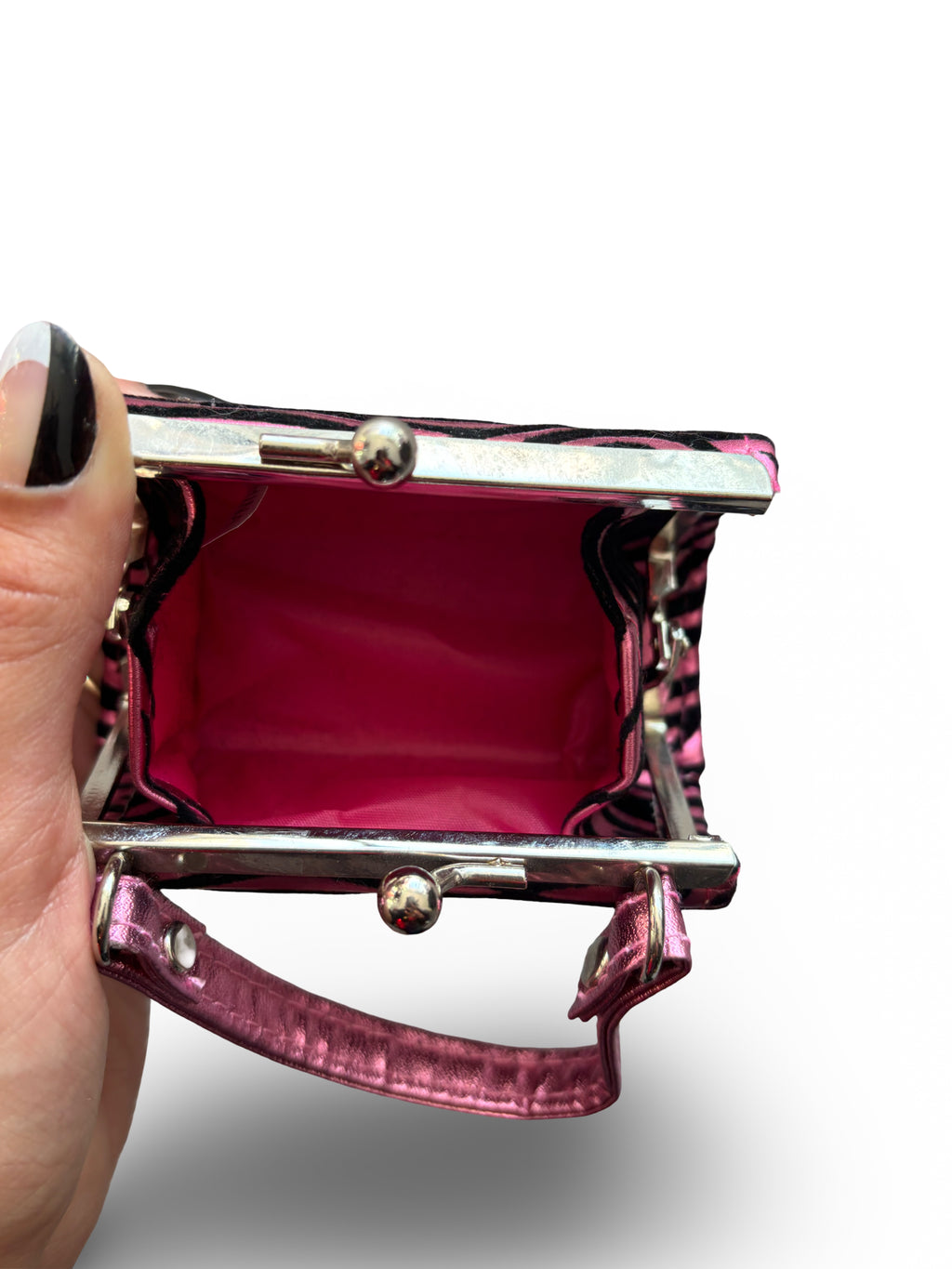 Velvet Pink Zebra Mini Bag