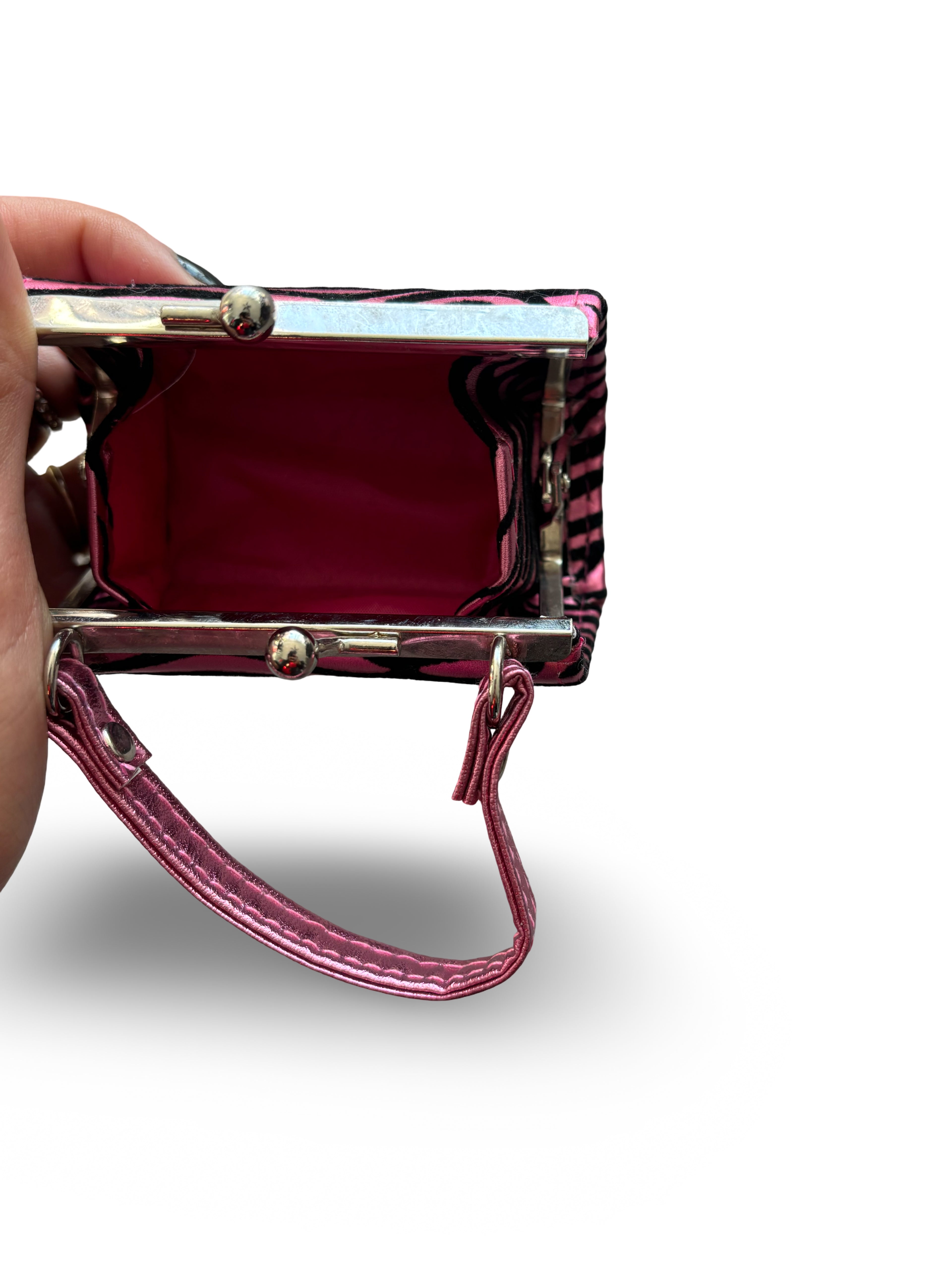 Velvet Pink Zebra Mini Bag