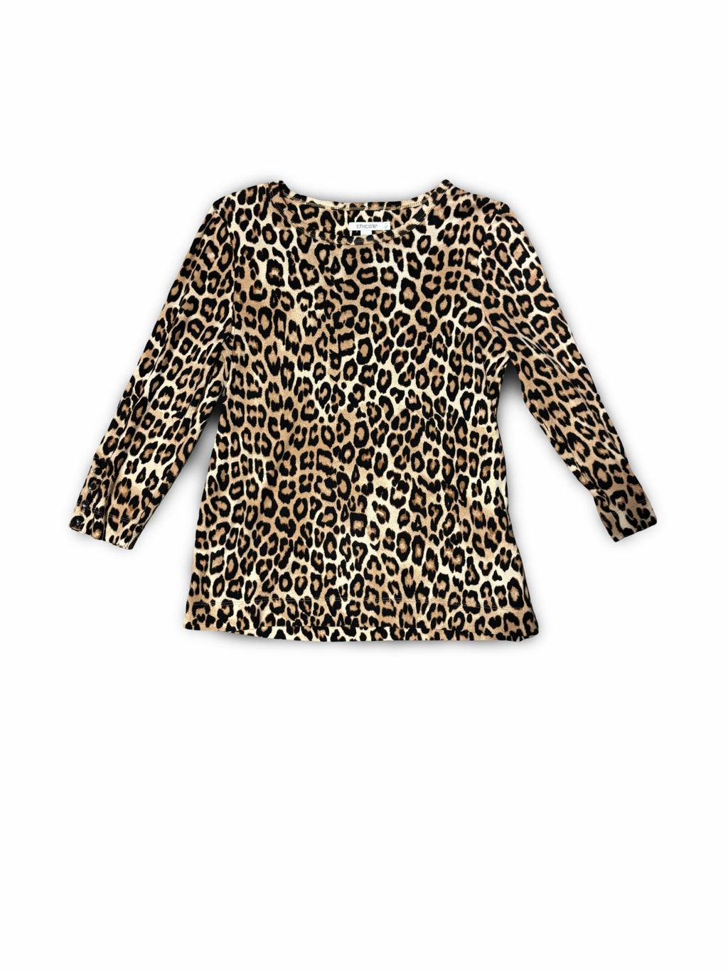 Chicos Longsleeve Leopard Print Top