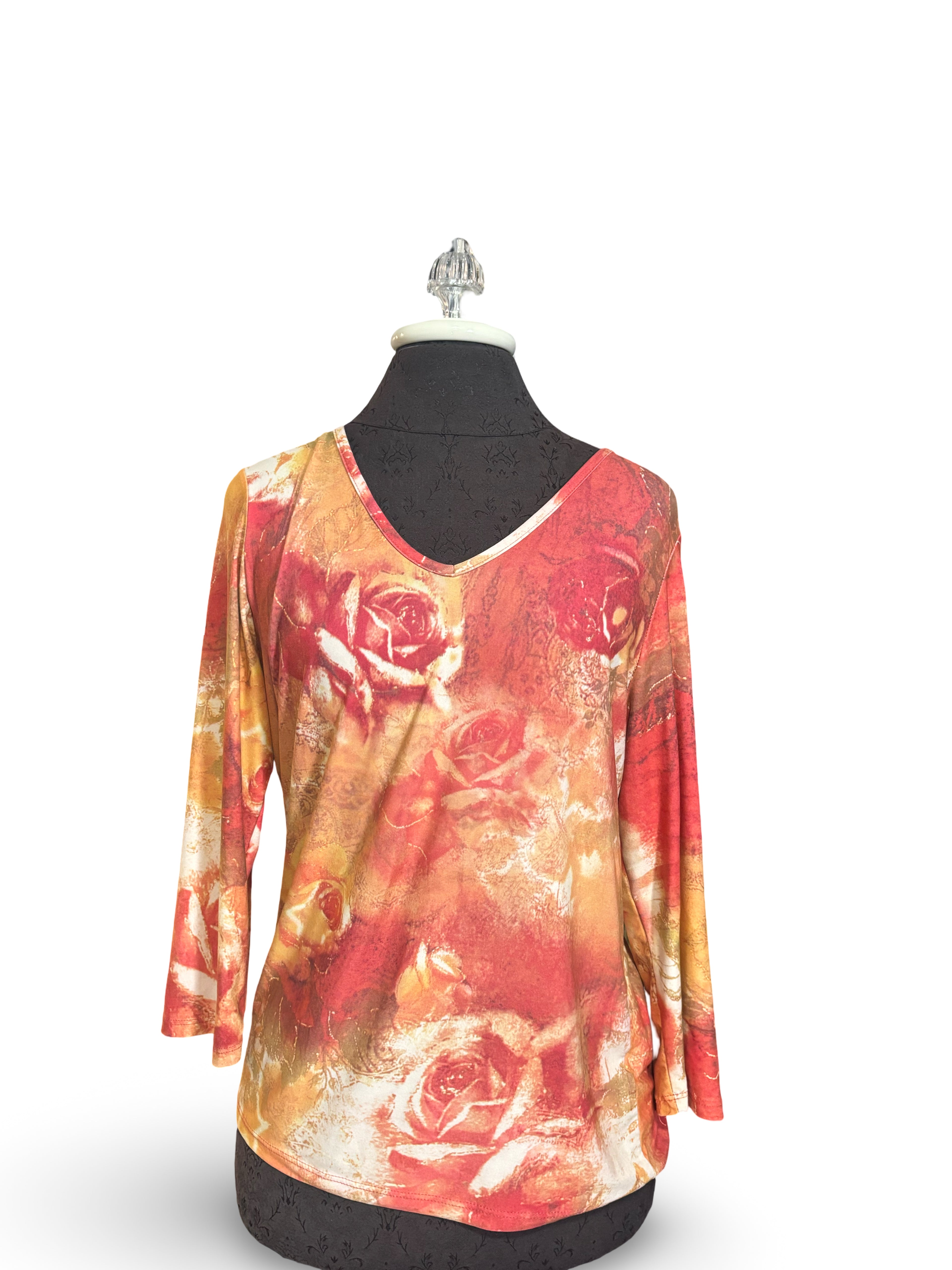 Christopher & Banks Rose Print Top