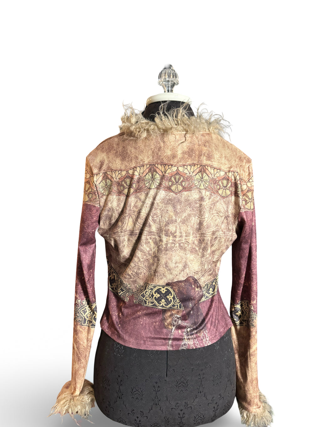 SHEIN Fur Trimmed Top