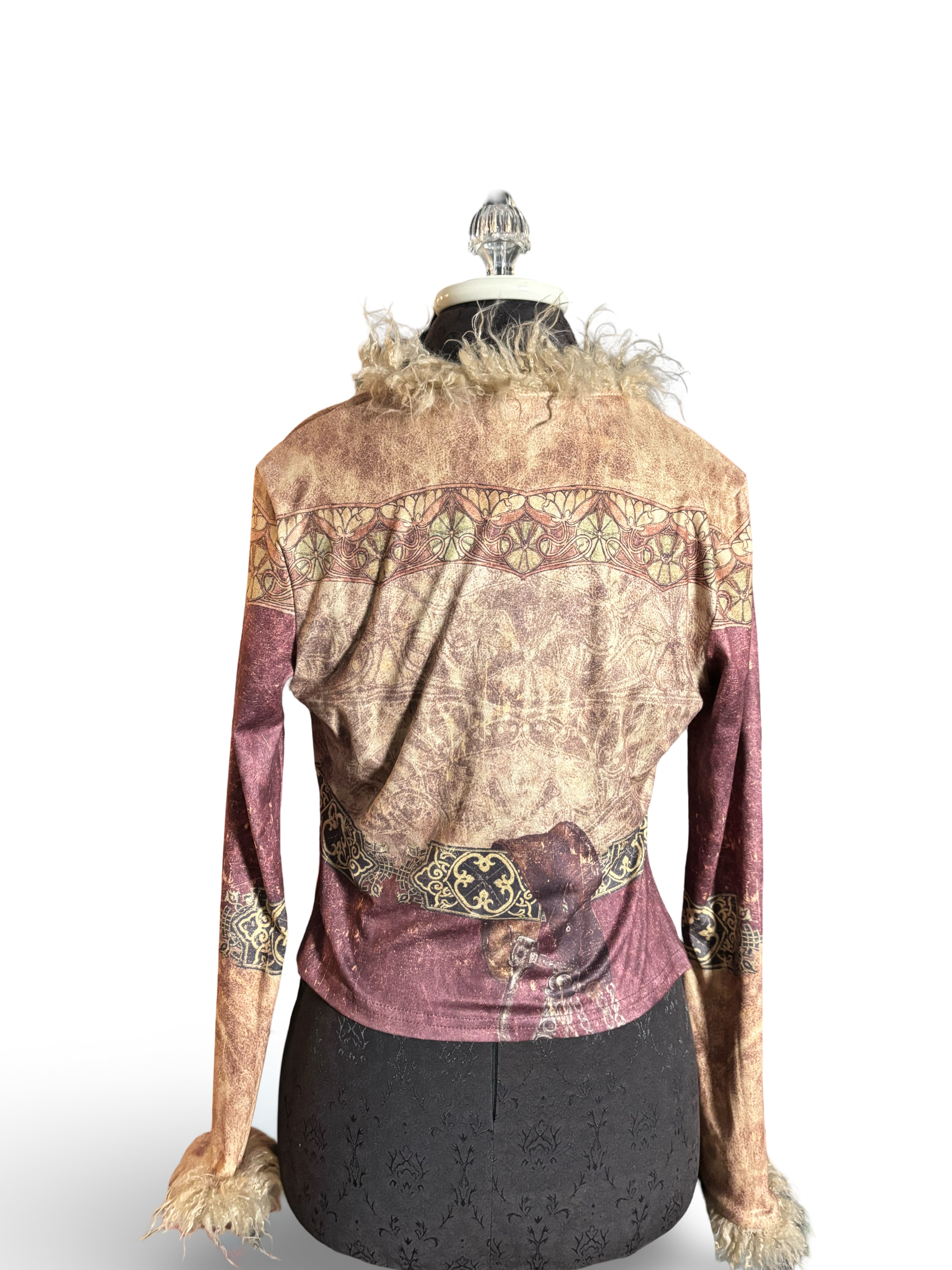 SHEIN Fur Trimmed Top