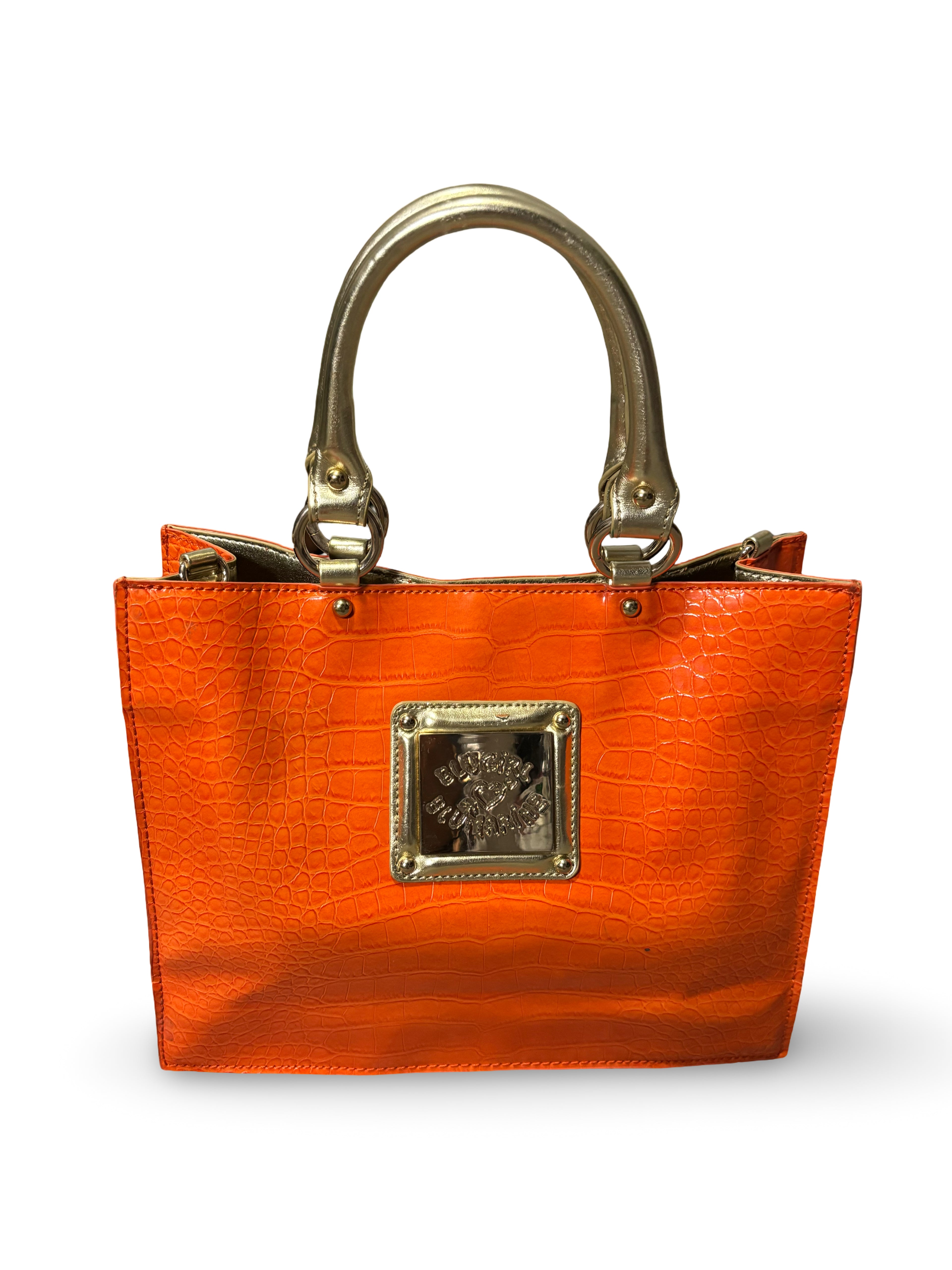 Blugirl Blumarine Croc Embossed Leather Handbag