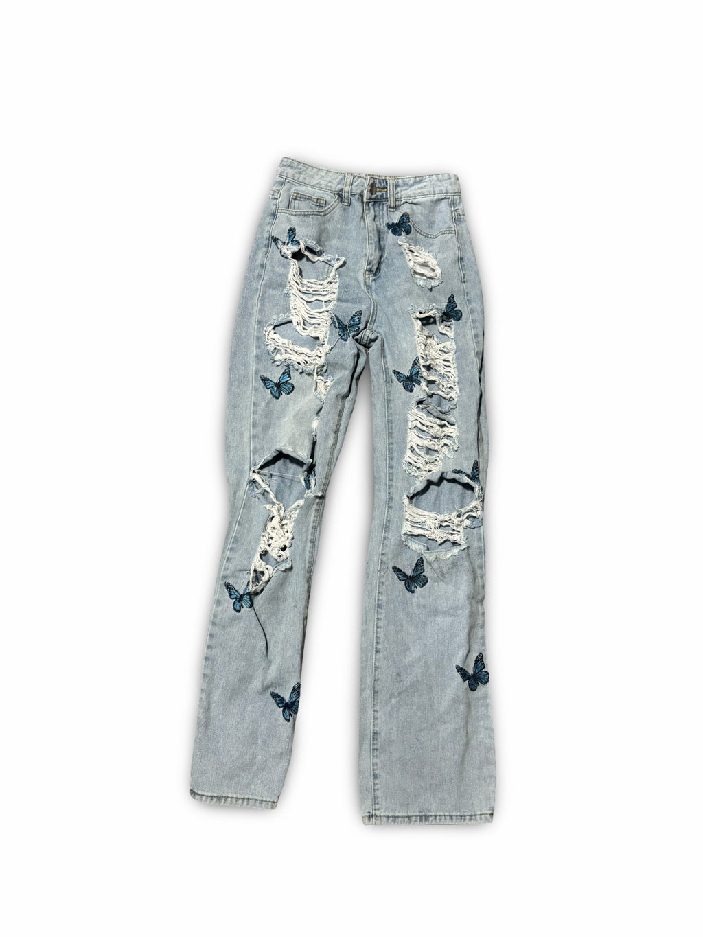 SHEIN Butterfly Ripped Jeans