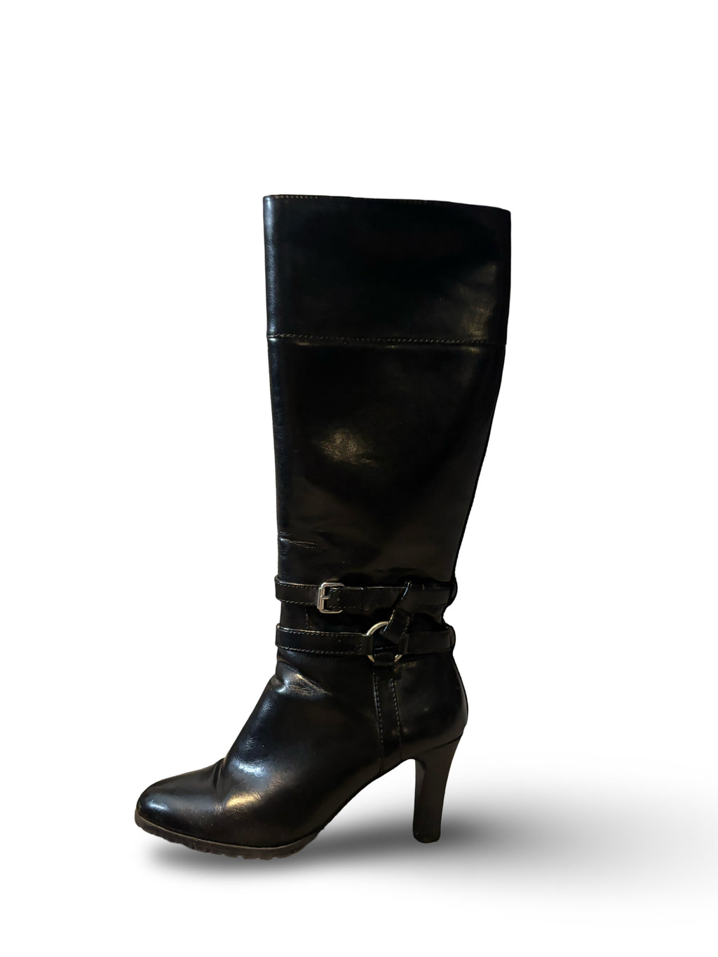 Chaps Faux Leather Long Boots