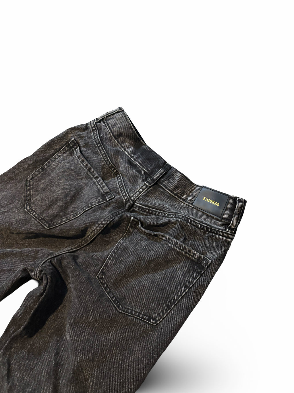 Express Black Straight Aankle High Rise Jeans