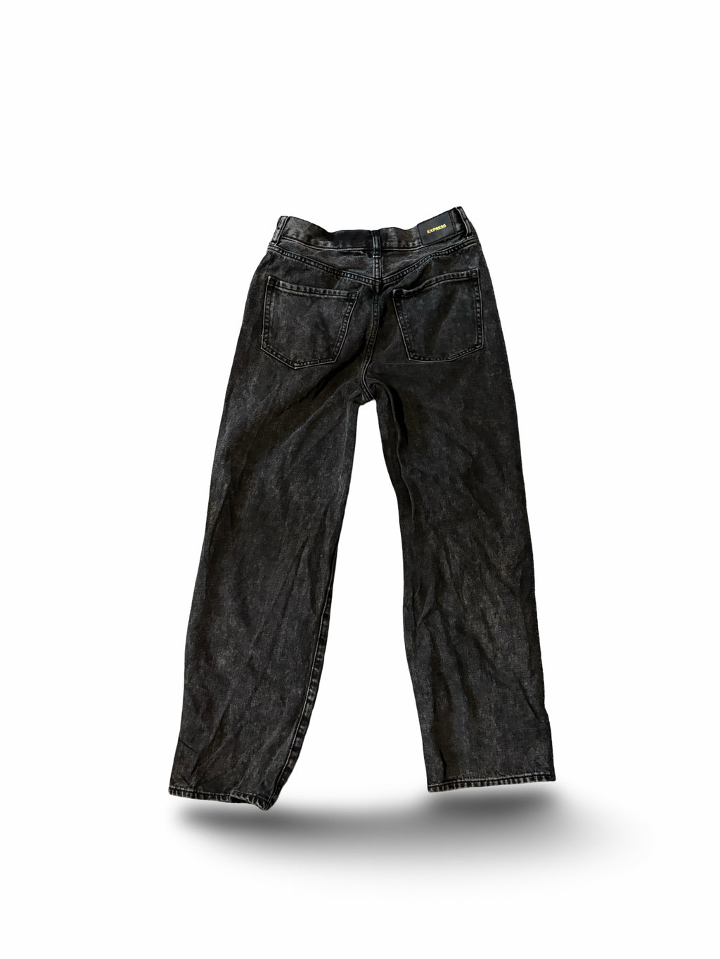 Express Black Straight Aankle High Rise Jeans