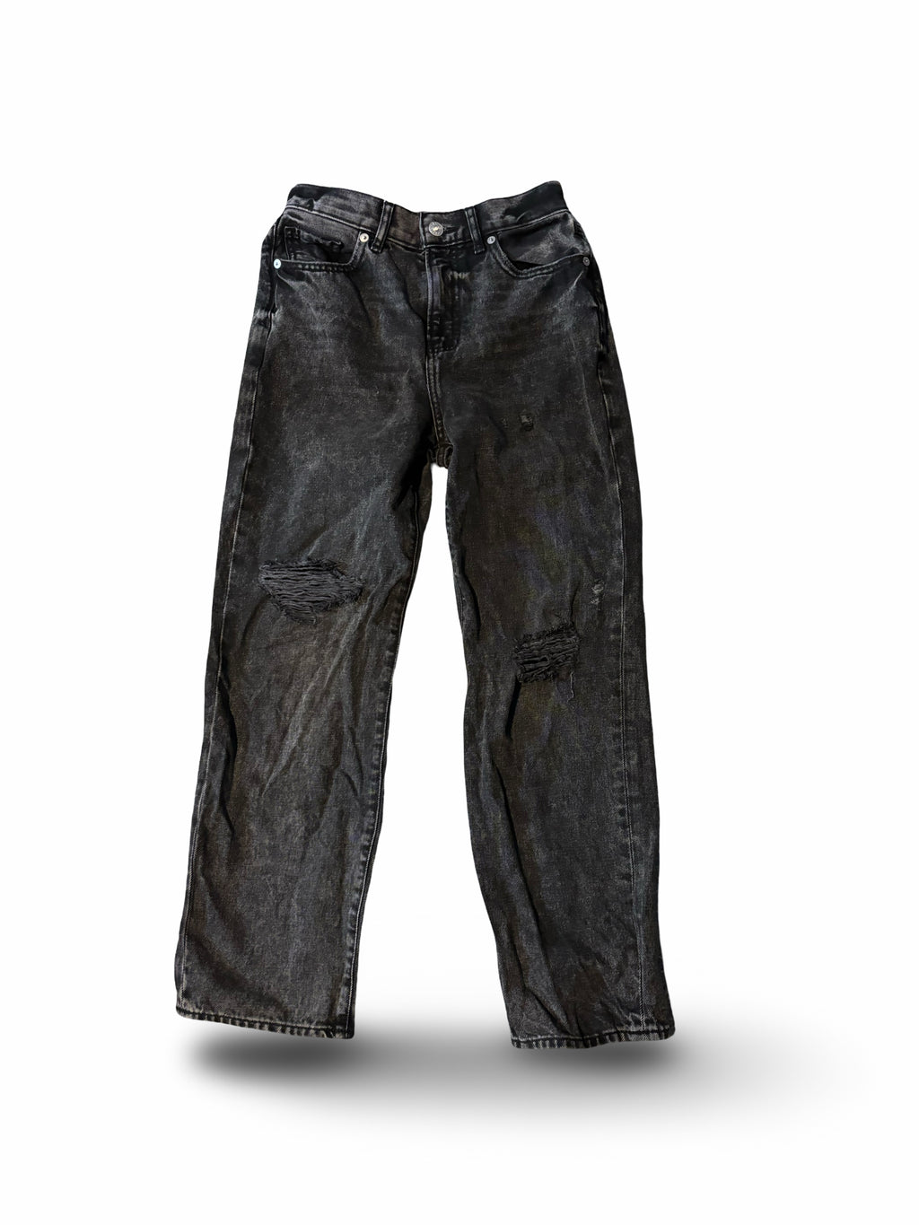 Express Black Straight Aankle High Rise Jeans