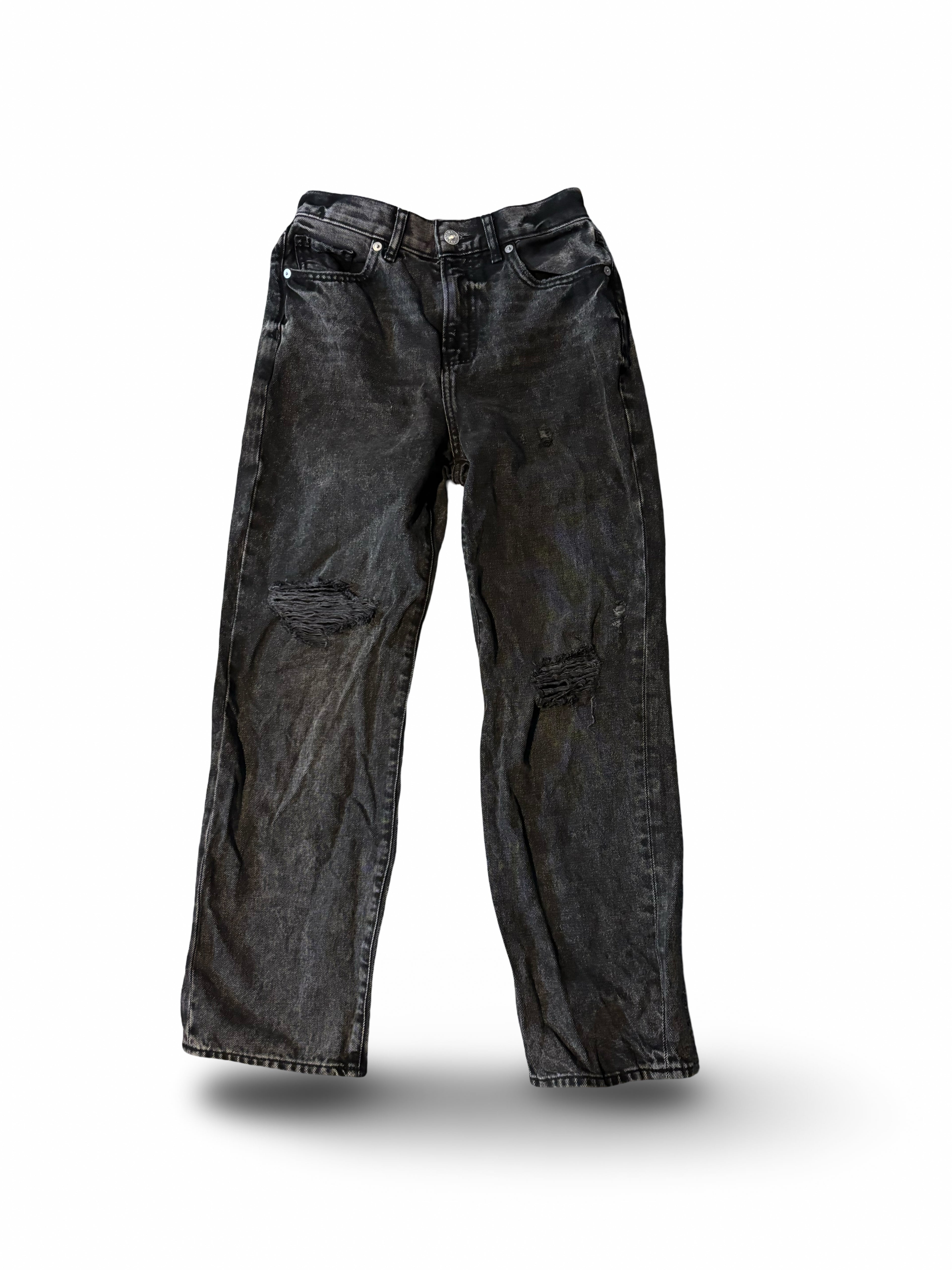 Express Black Straight Aankle High Rise Jeans