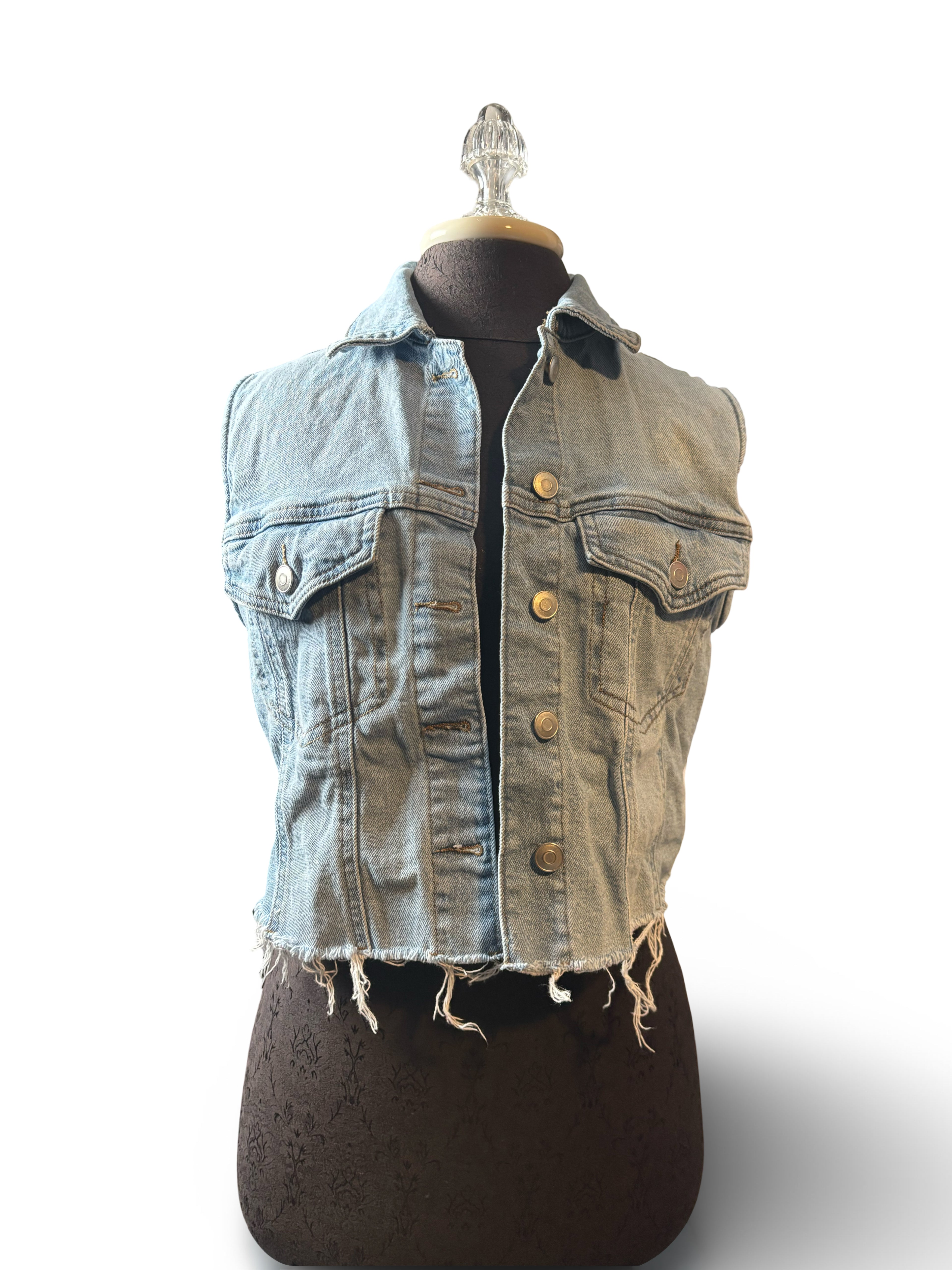 Denim Cropped Vest