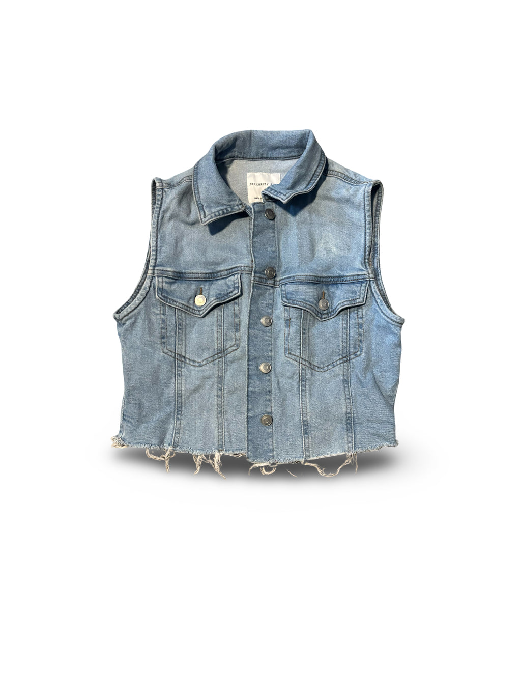 Denim Cropped Vest
