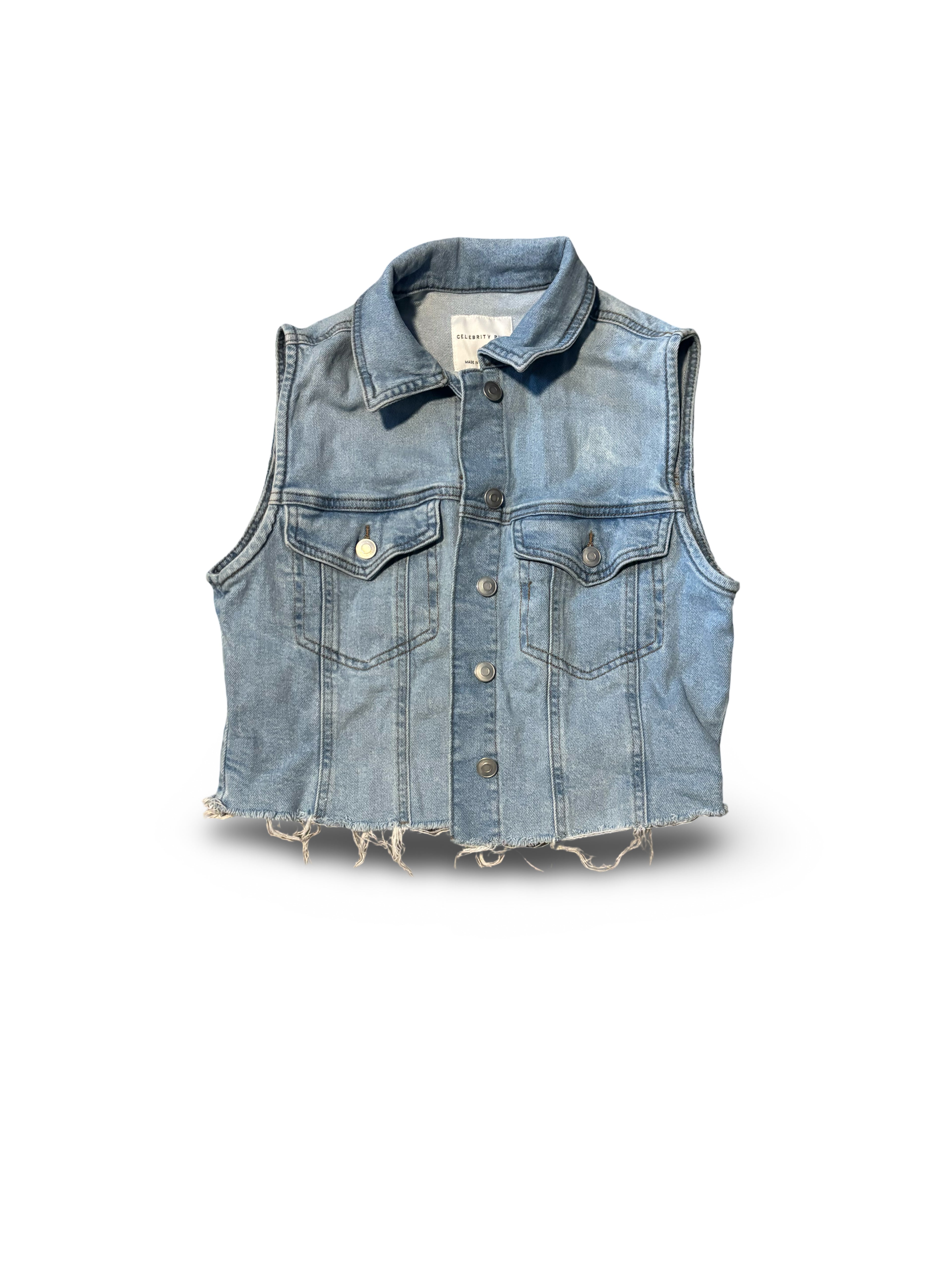 Denim Cropped Vest