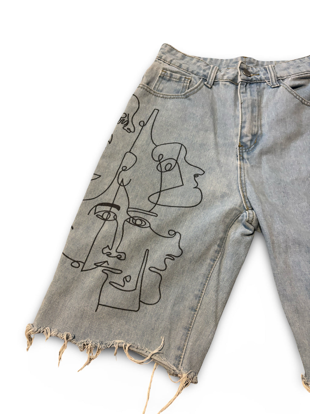 SHEIN Abstract Jorts