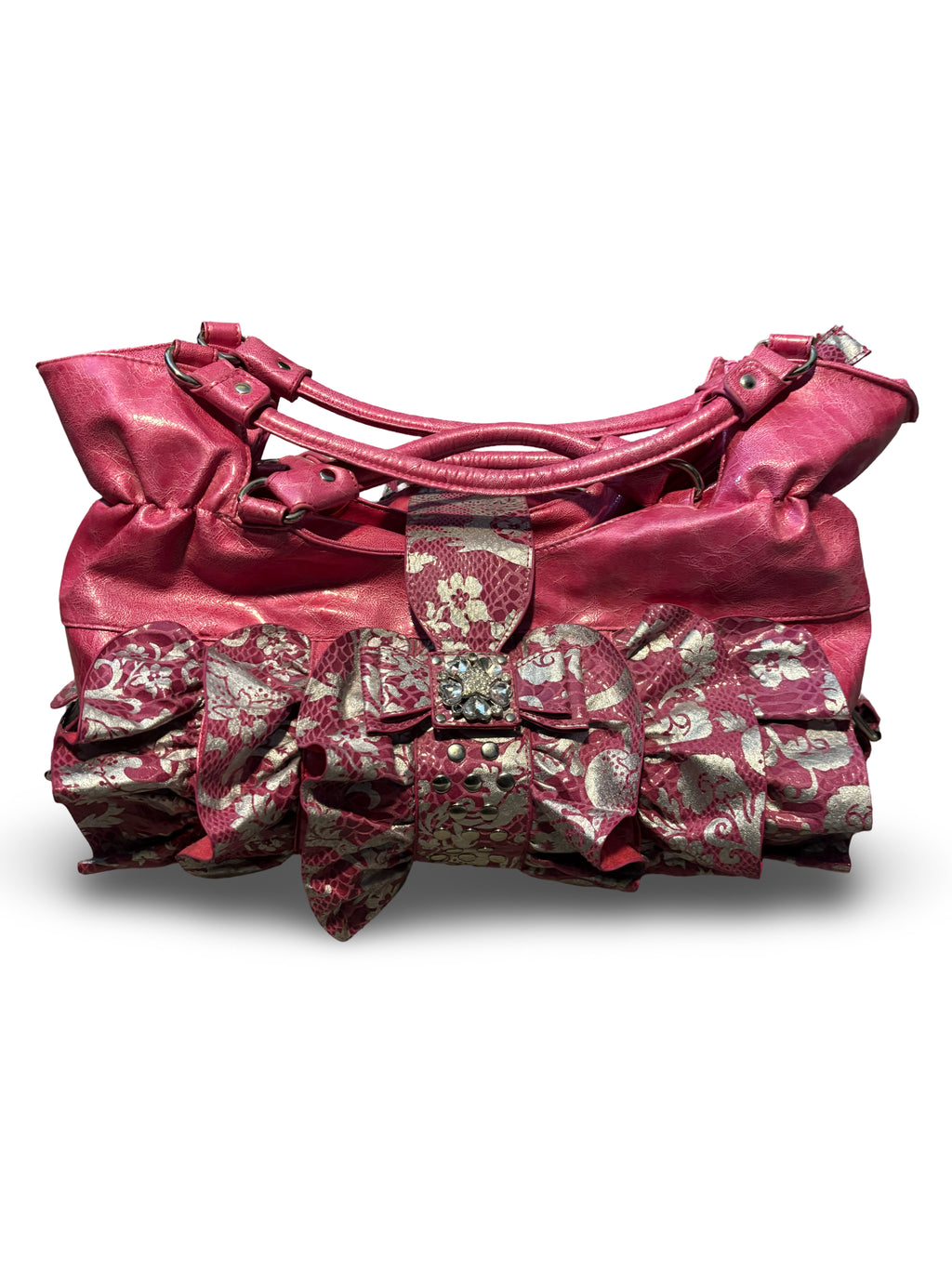 Pink&Silver Unique Ruffle Bag