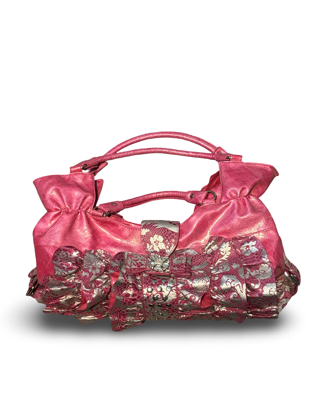 Pink&Silver Unique Ruffle Bag
