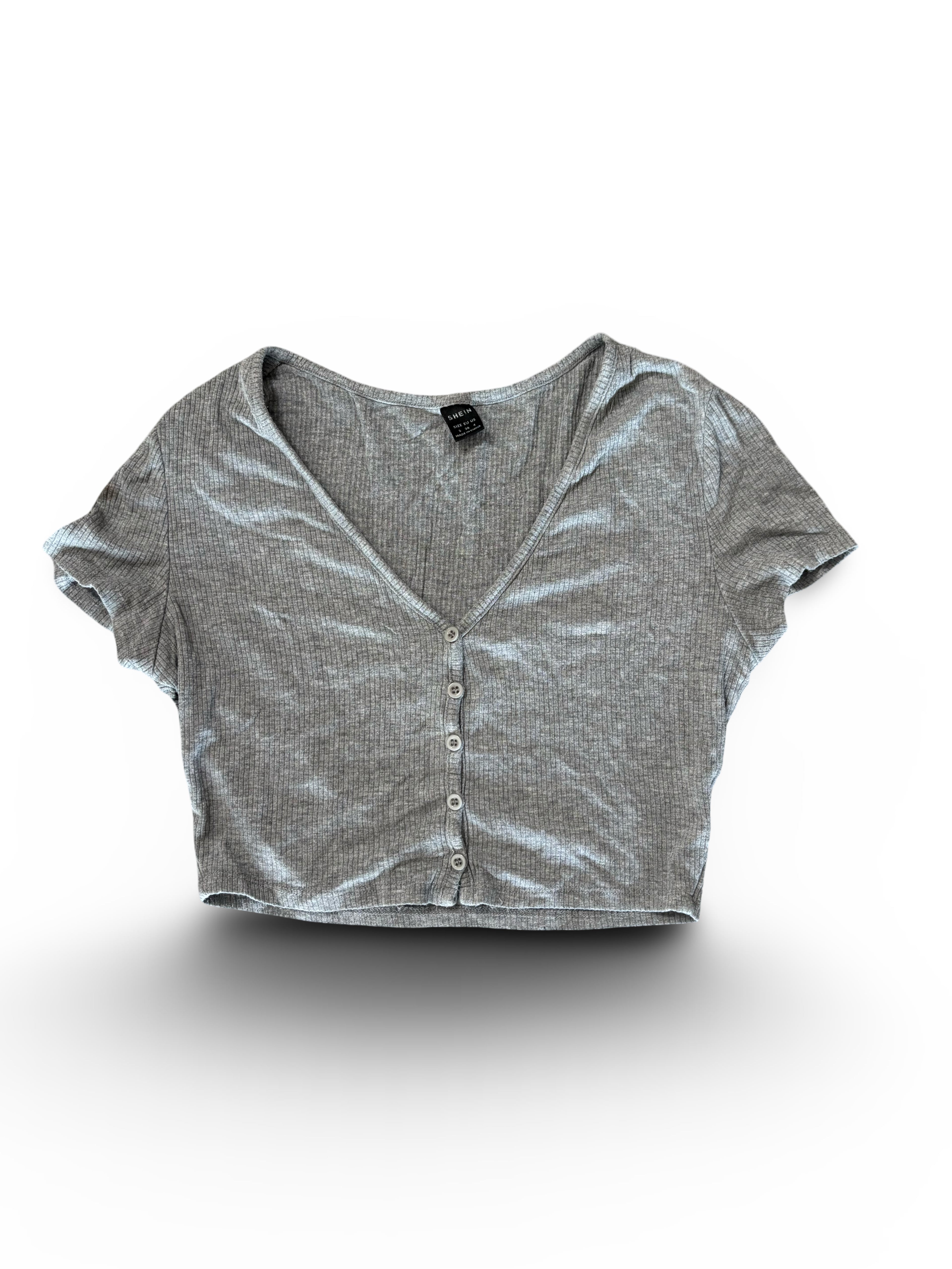 SHEIN Button Up Crop Top