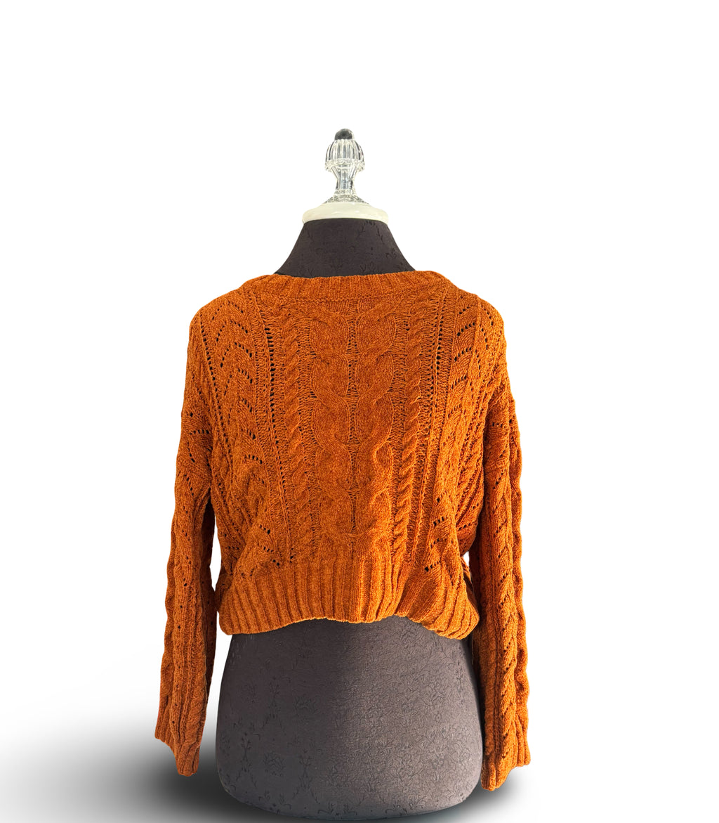 Pink Rose Cropped Sweater