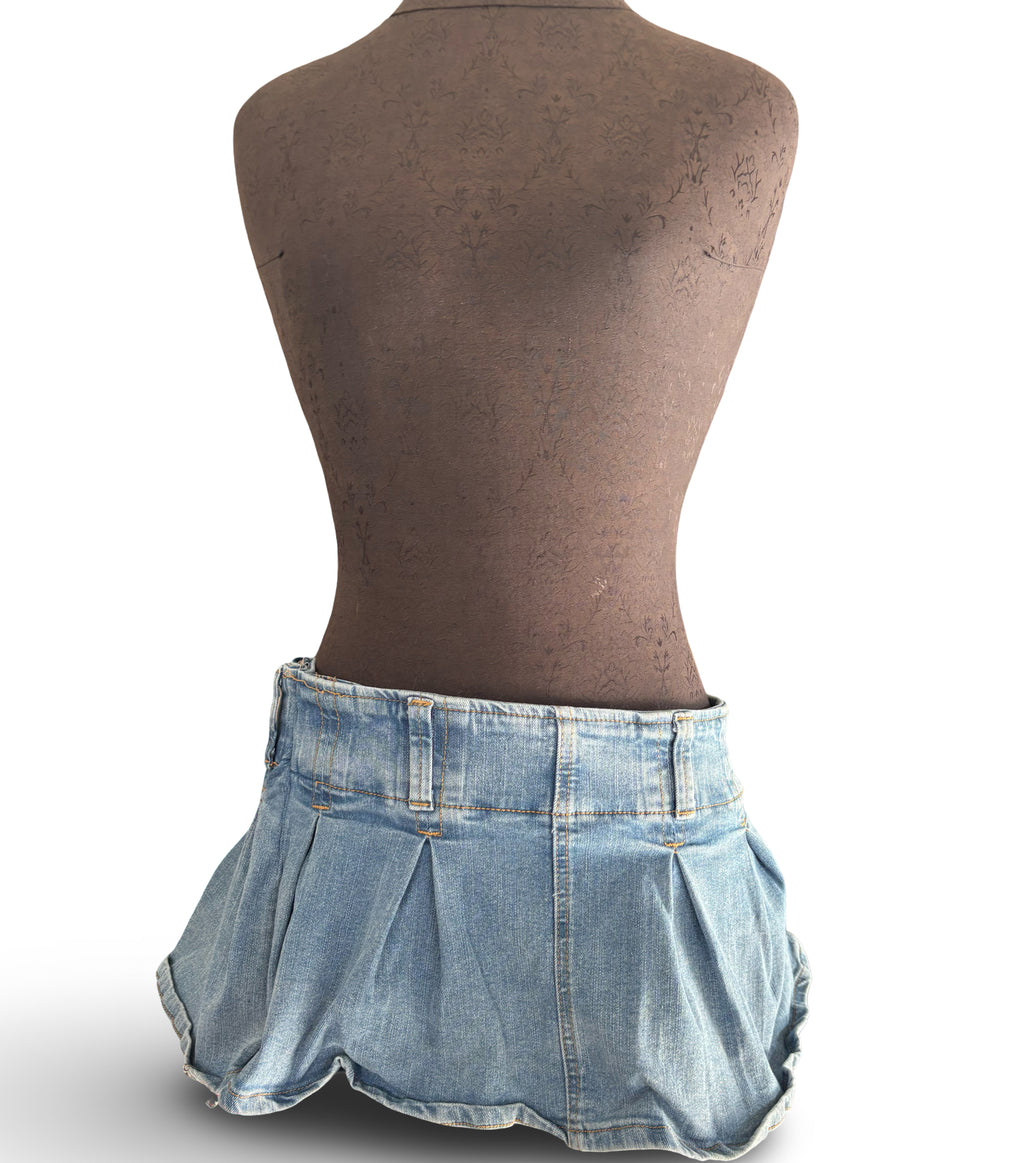 Jean Pleated Skirt